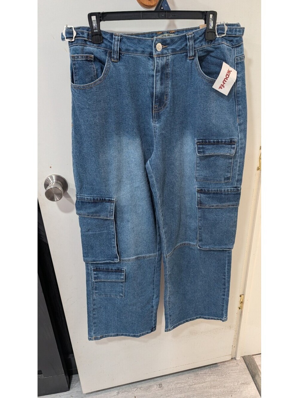 Love Cult Denim Mid Rise Cargo Wide Leg Jeans XL